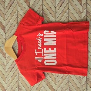 Boy Girl Red Letter Print Short Sleeve T-shirt Kid's Trendy Cotton Tee 2T Top